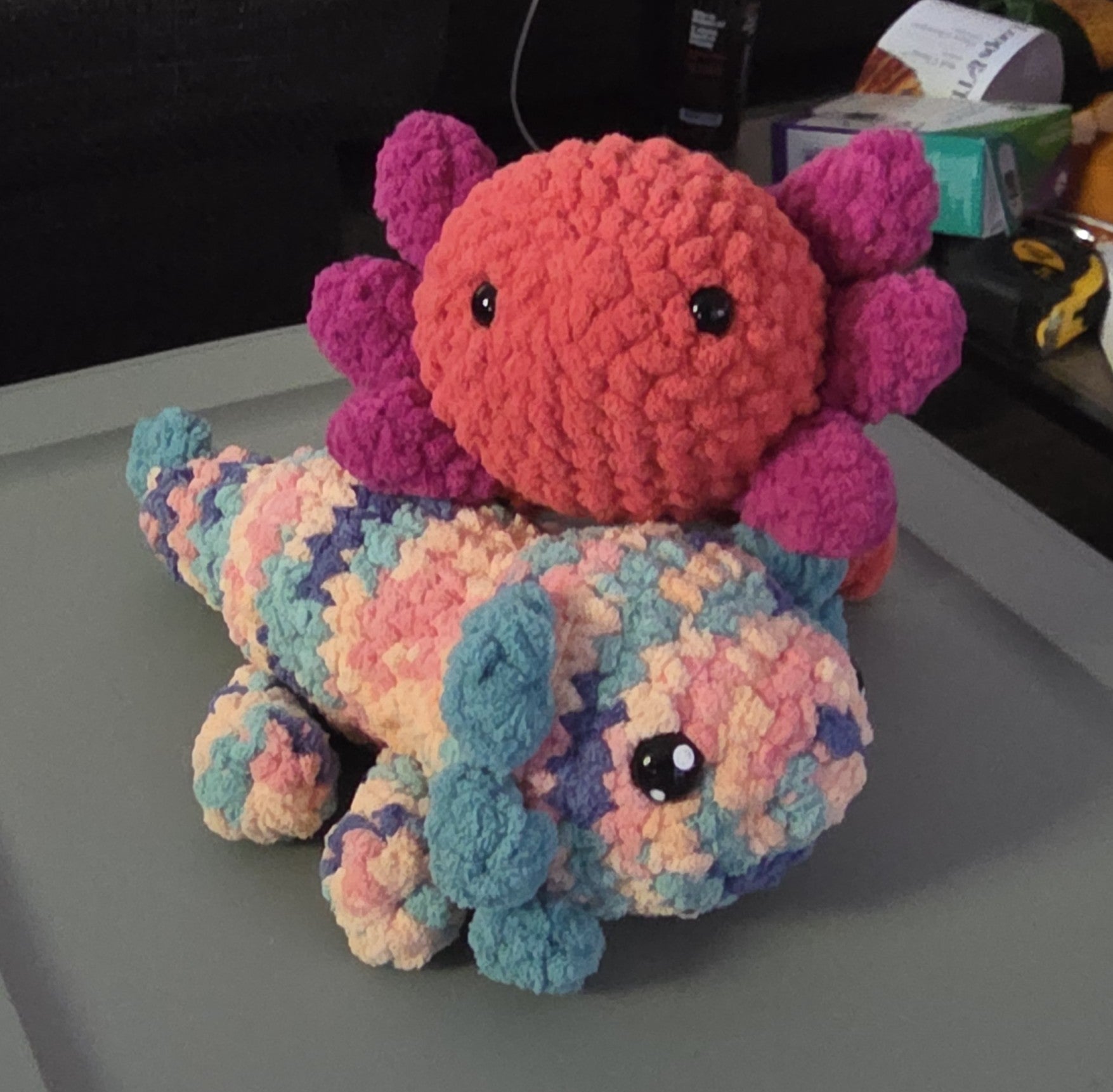 Axolito – Handmade Crochet Axolotl Plush (Multicolour)