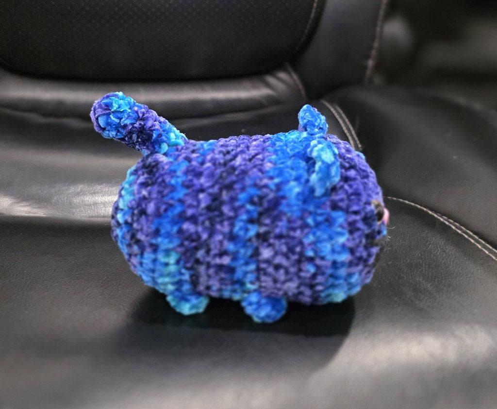 Grey Velvet Cat Plush – Handmade Crochet Kitty